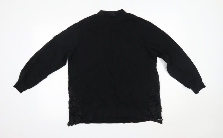 River Island Womens Black High Neck Polyester Pullover Jumper Size S