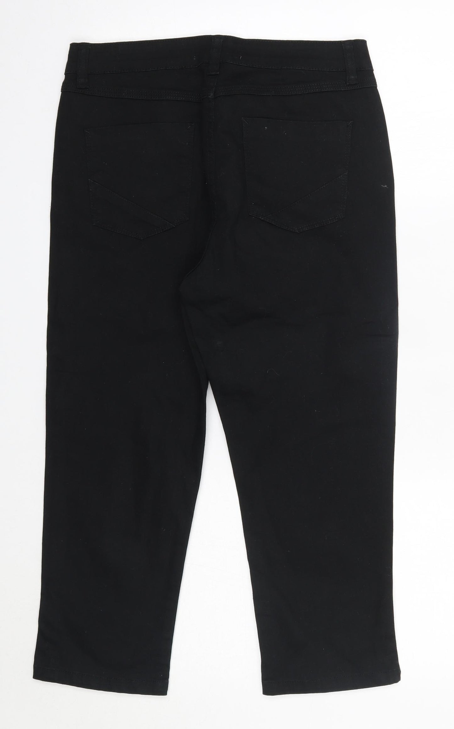 Matalan Womens Black  Cotton Cropped Jeans Size 10 L21 in Regular