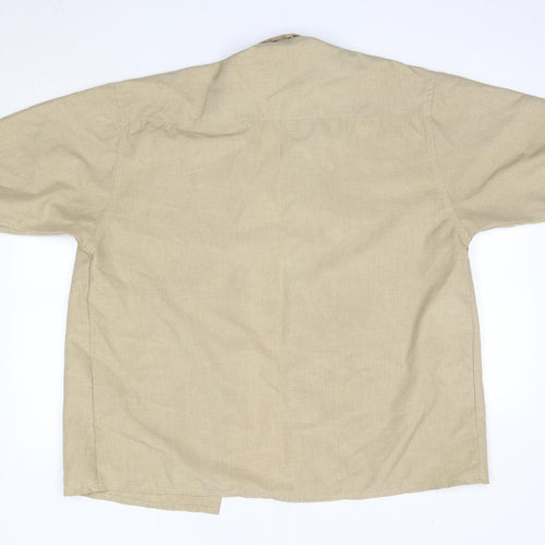 Urban Spirit Mens Beige  Polyester  Button-Up Size XL Collared