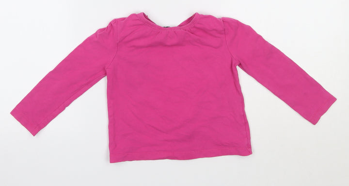 George Baby Pink  Cotton Basic Blouse Size 18-24 Months Round Neck