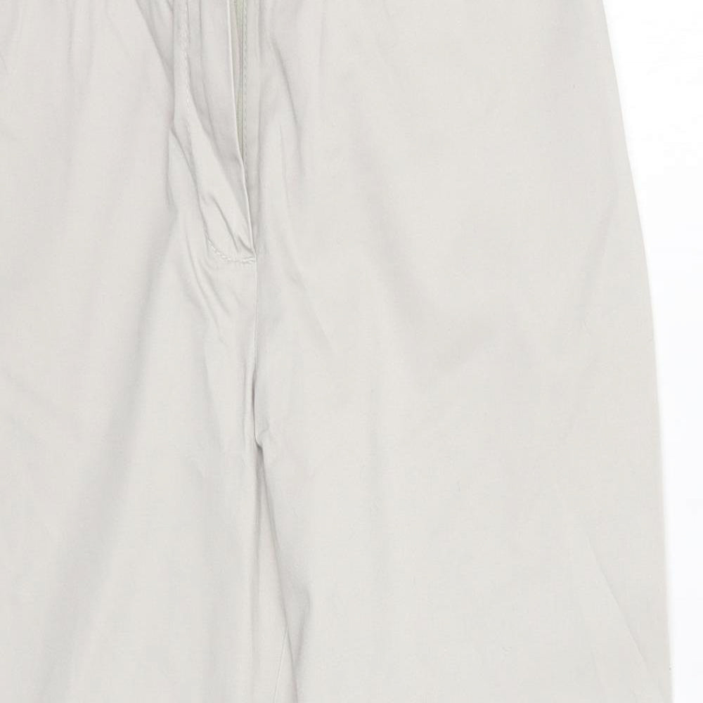 M&S Womens Grey  Cotton Cropped Trousers Size 10 L21 in Regular