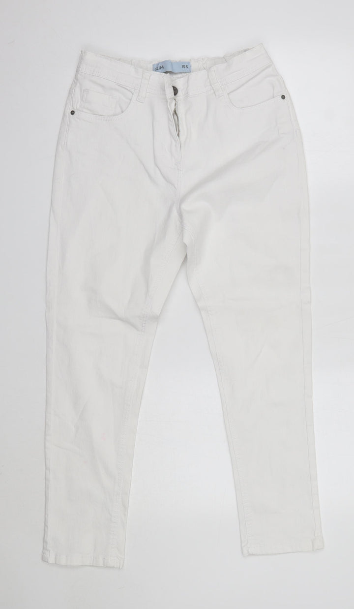 Anthology Womens White Cotton Skinny Jeans Size 10 L26 in Slim