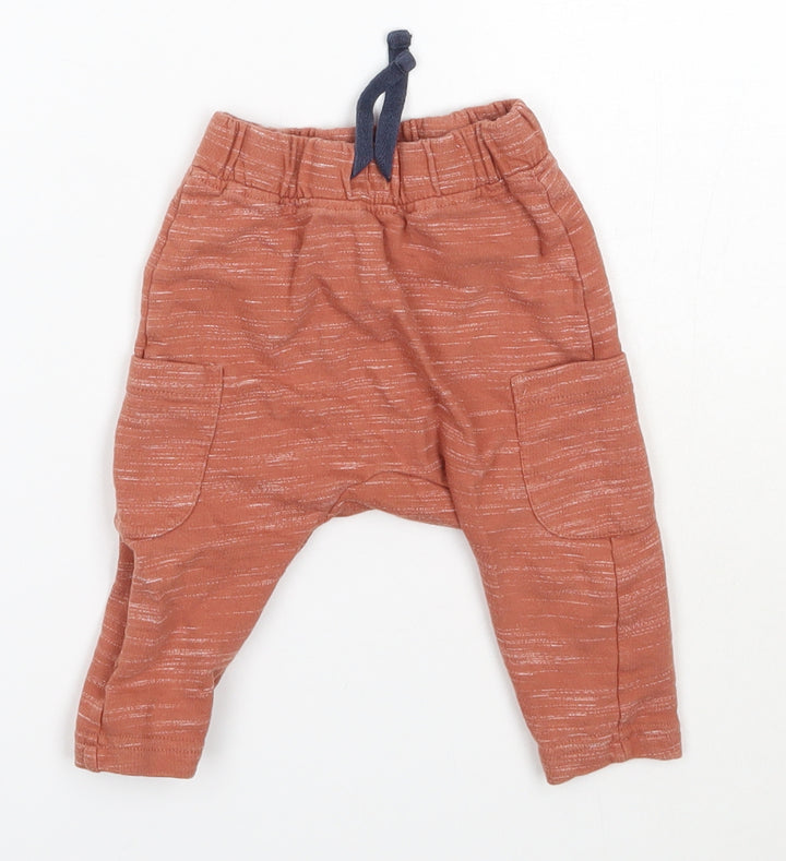 Nutmeg Baby Orange Cotton Jogger Trousers Size 3-6 Months