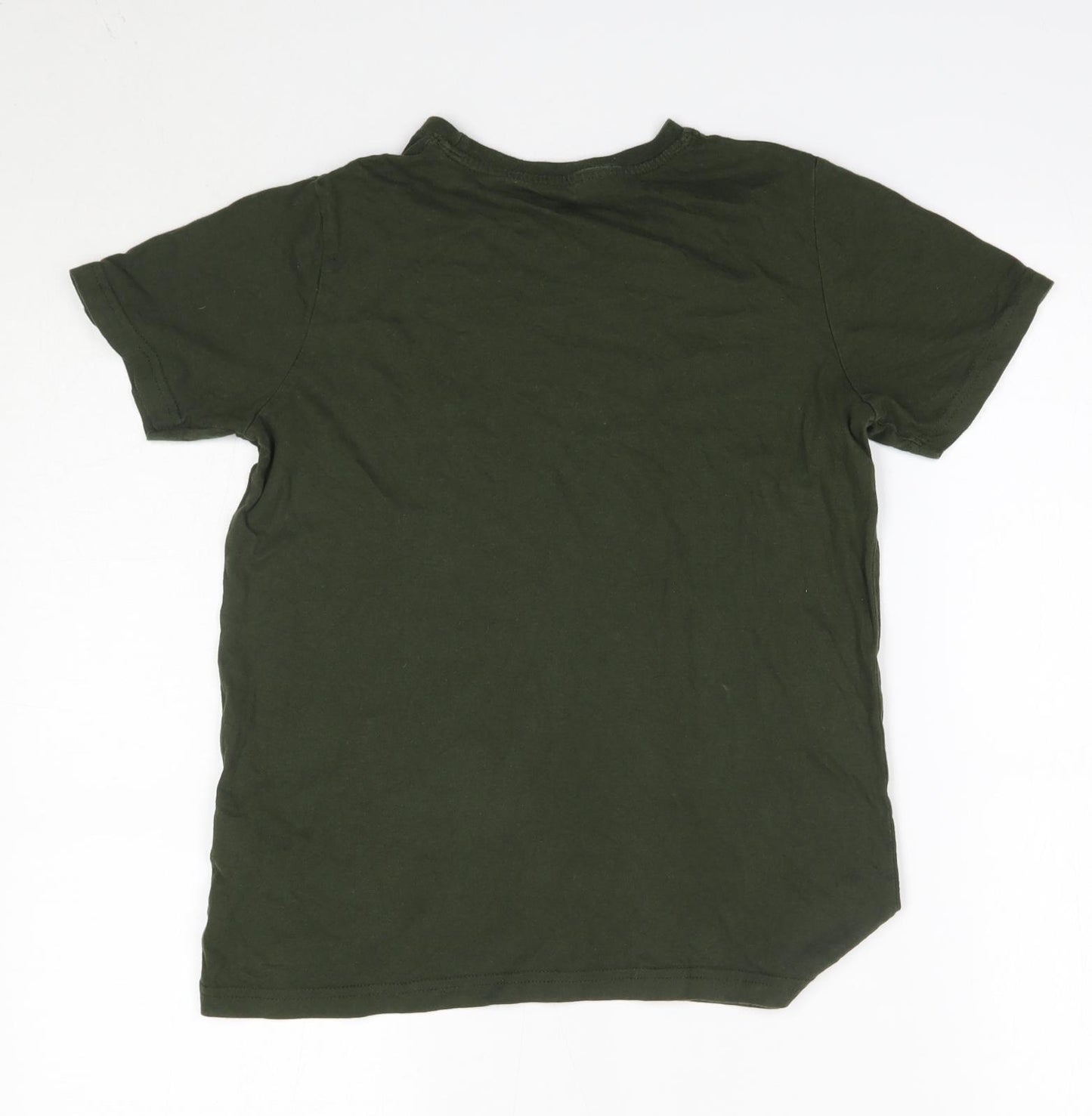 Primark Boys Green  100% Cotton Basic T-Shirt Size 10-11 Years Round Neck