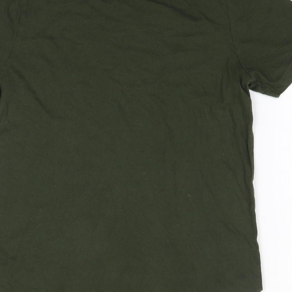 Primark Boys Green  100% Cotton Basic T-Shirt Size 10-11 Years Round Neck