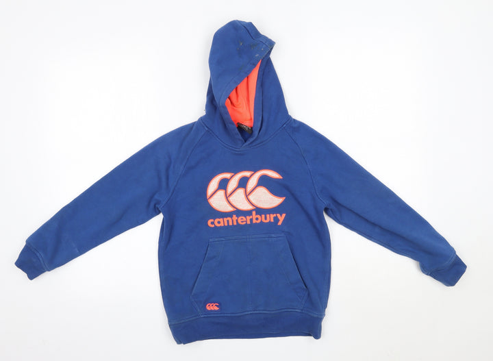 Canterbury Boys Blue Cotton Pullover Hoodie Size 8 Years