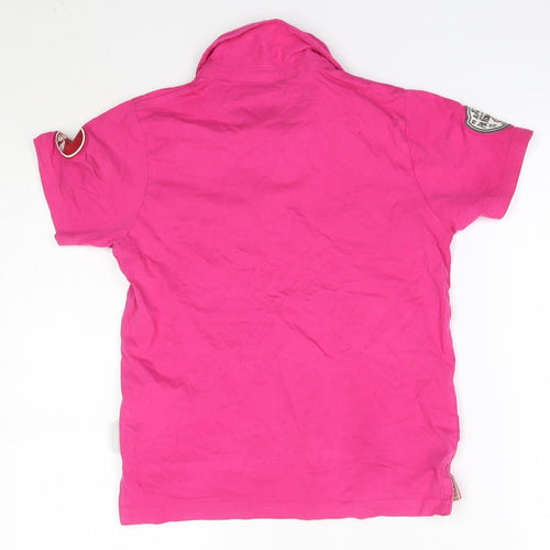 George Boys Pink  100% Cotton Basic Polo Size 8-9 Years Collared