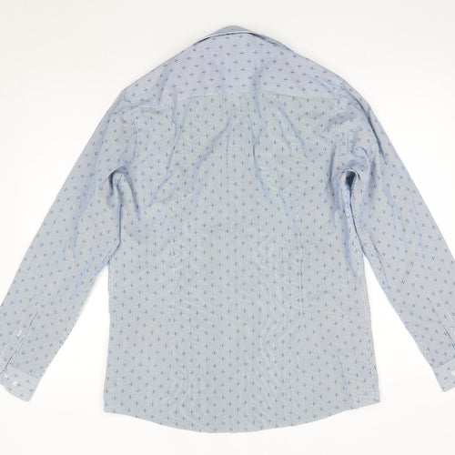 Primark Mens Blue  Cotton  Dress Shirt Size 15.5 Collared