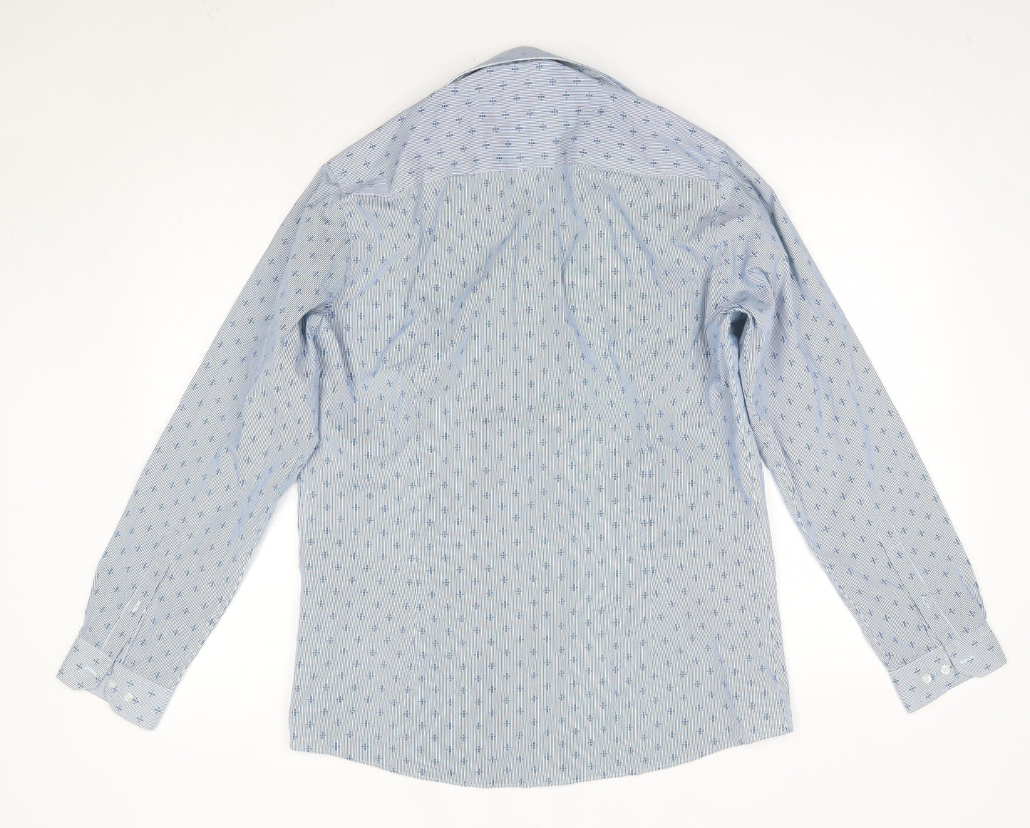 Primark Mens Blue  Cotton  Dress Shirt Size 15.5 Collared