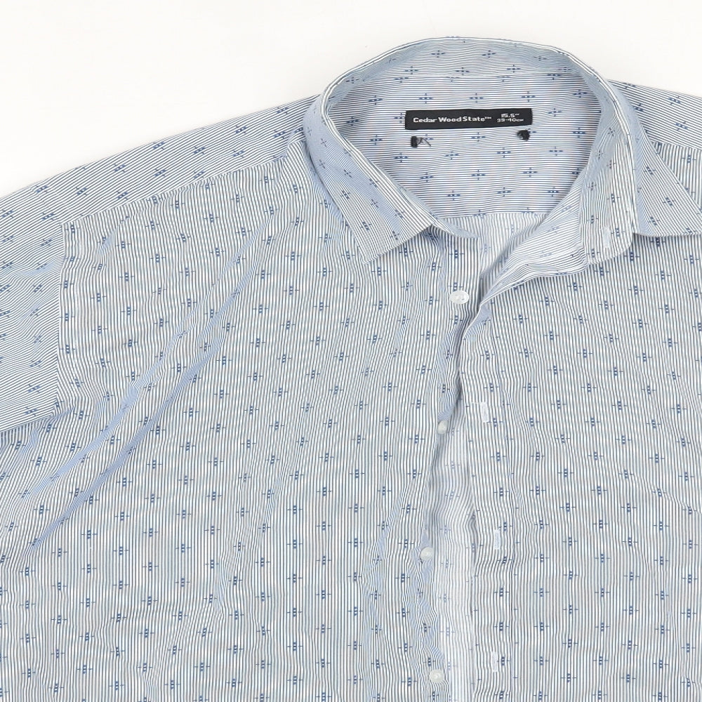 Primark Mens Blue  Cotton  Dress Shirt Size 15.5 Collared