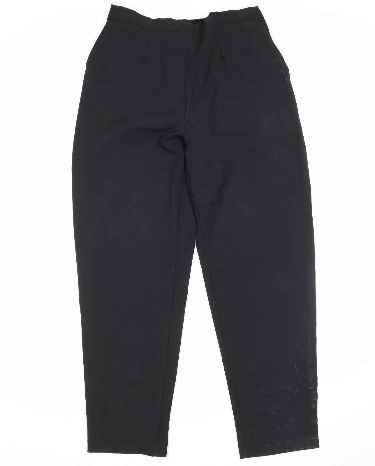 Preworn Womens Black  Polyester Trousers  Size 16 L29 in Regular