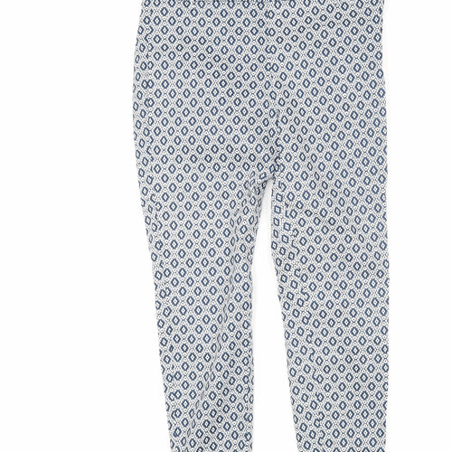 H&M Womens Multicoloured Argyle/Diamond Cotton Trousers  Size 10 L27 in Regular