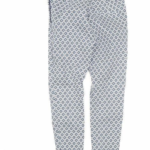 H&M Womens Multicoloured Argyle/Diamond Cotton Trousers  Size 10 L27 in Regular