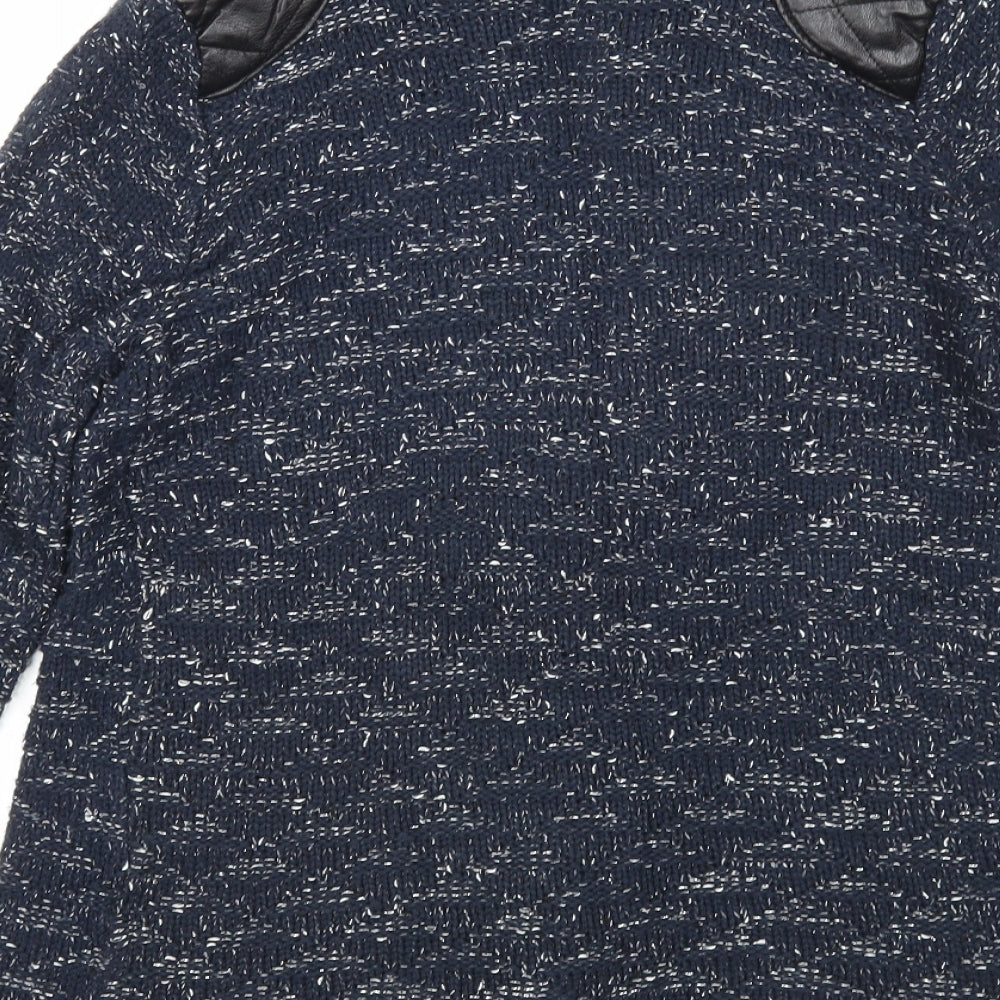 Quiz Womens Blue V-Neck  Polyester Cardigan Jumper Size S