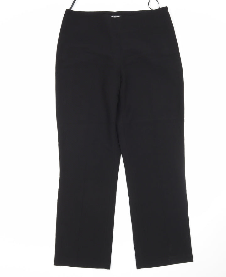 Debenhams Womens Black  Polyester Trousers  Size 12 L29 in Regular