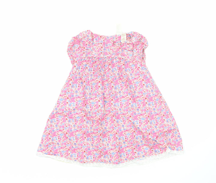 Strawberry Faire Girls Multicoloured Floral Cotton A-Line  Size 3-4 Years  Square Neck