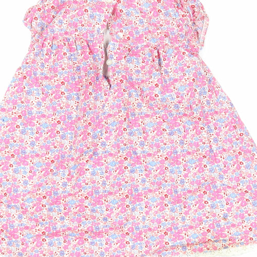Strawberry Faire Girls Multicoloured Floral Cotton A-Line  Size 3-4 Years  Square Neck