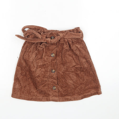NEXT Girls Brown  Cotton A-Line Skirt Size 5 Years  Regular