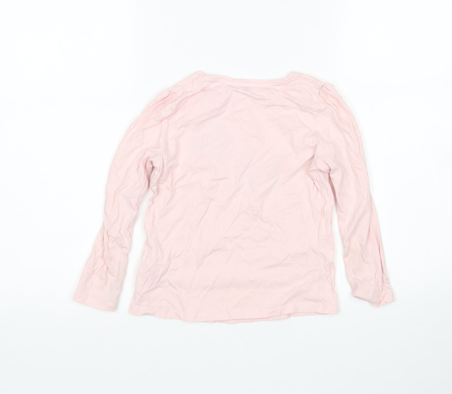 RR Girls Pink  Cotton Basic T-Shirt Size 6 Years Round Neck