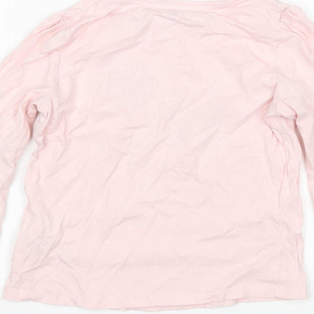 RR Girls Pink  Cotton Basic T-Shirt Size 6 Years Round Neck