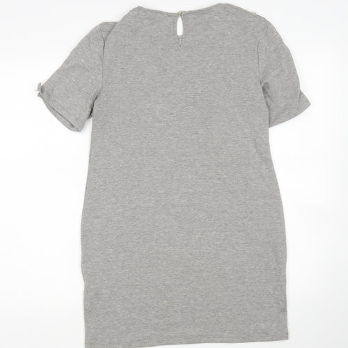 ASOS Womens Grey  Polyester Jumper Dress  Size 8  Round Neck