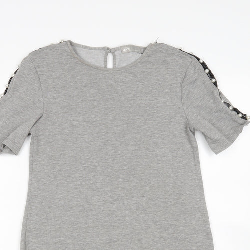 ASOS Womens Grey  Polyester Jumper Dress  Size 8  Round Neck