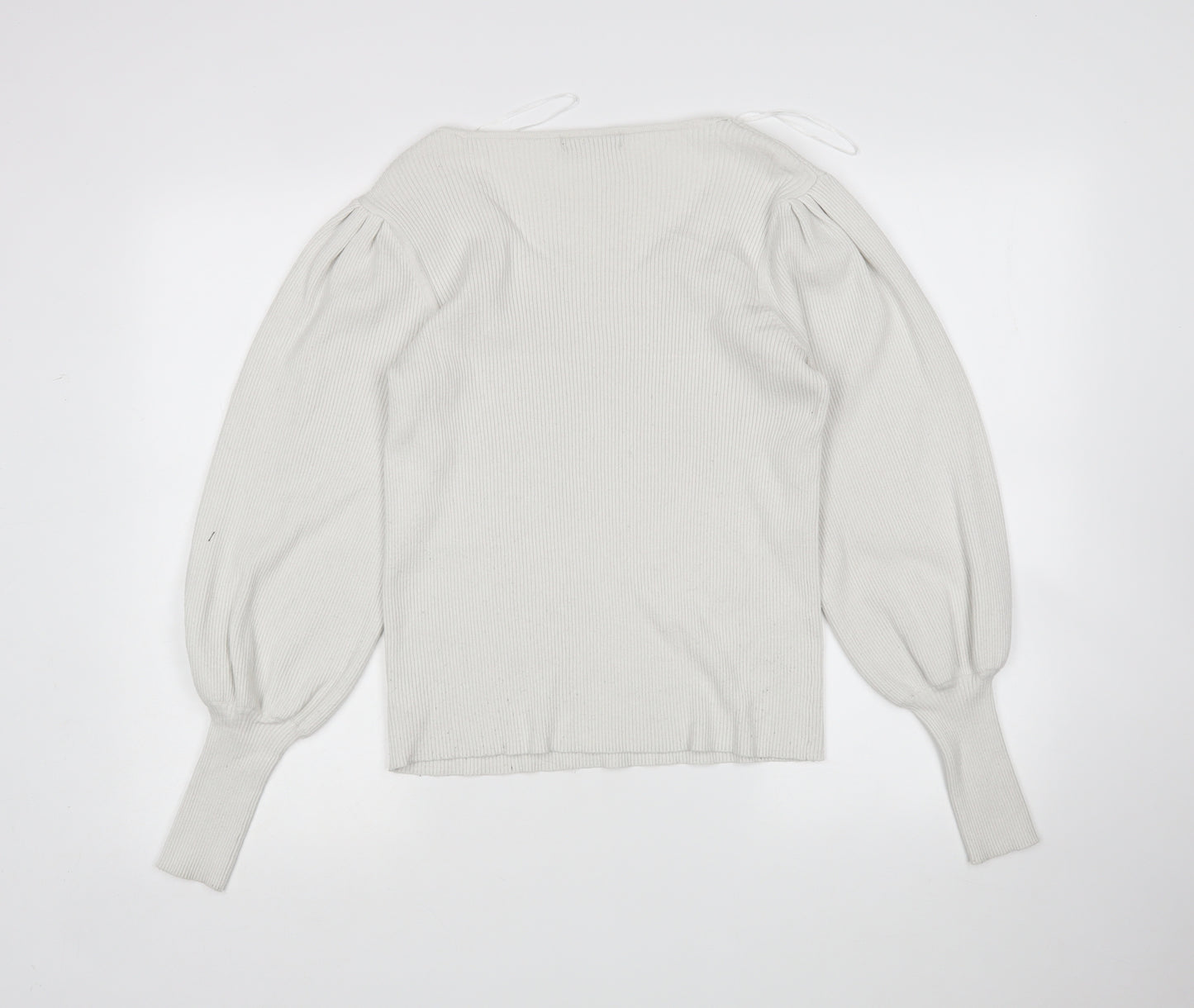 F&F Womens White Scoop Neck  Viscose Pullover Jumper Size 14
