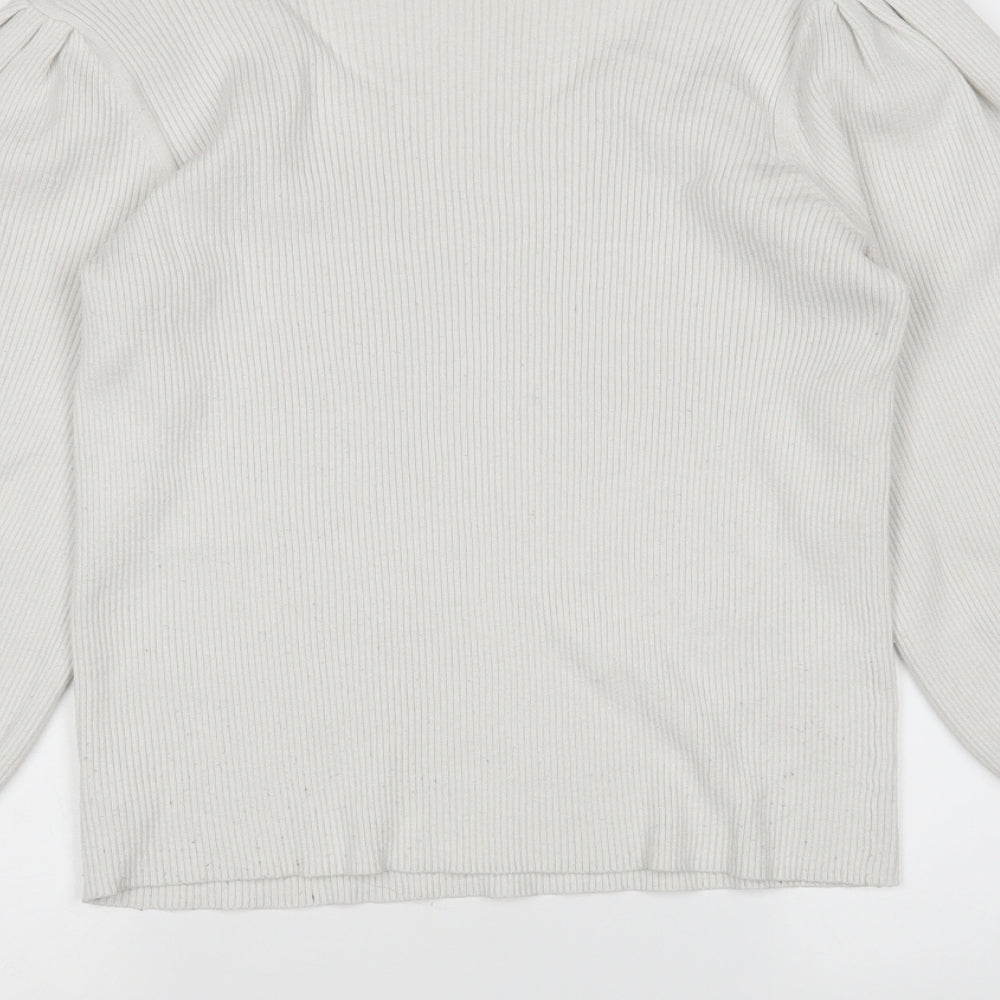 F&F Womens White Scoop Neck  Viscose Pullover Jumper Size 14