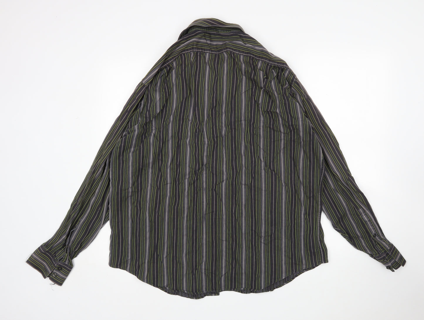 Yves Saint Laurent Mens Multicoloured Striped Cotton  Button-Up Size XL Collared