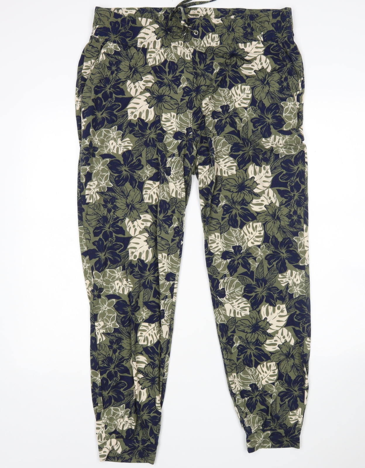 Primark Womens Multicoloured Floral Polyester Sweatpants Trousers Size L L28 in Regular