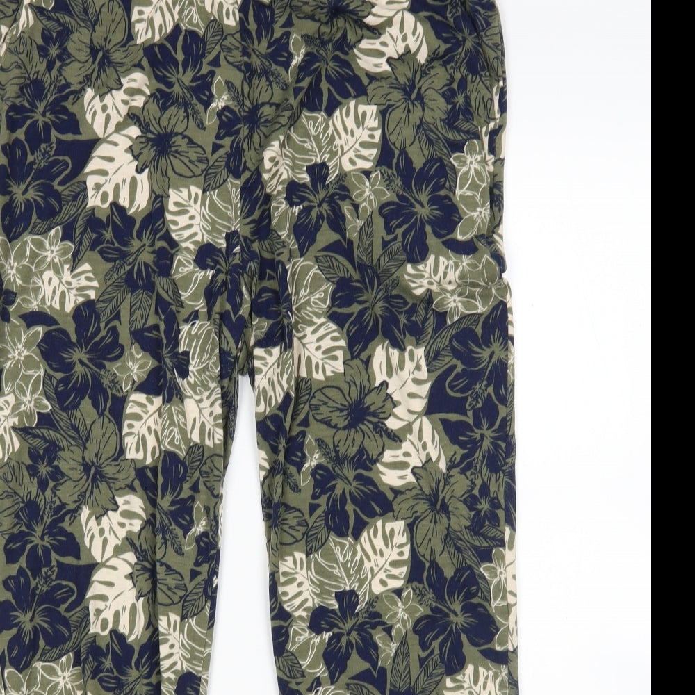 Primark Womens Multicoloured Floral Polyester Sweatpants Trousers Size L L28 in Regular
