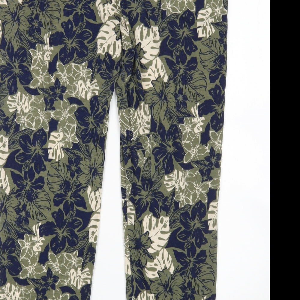 Primark Womens Multicoloured Floral Polyester Sweatpants Trousers Size L L28 in Regular