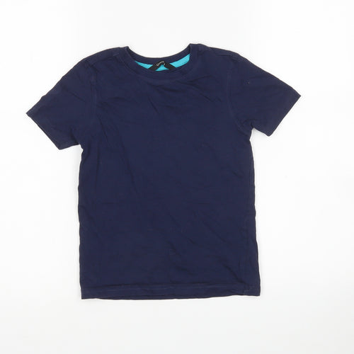 George Boys Blue  Cotton Basic T-Shirt Size 5-6 Years Round Neck