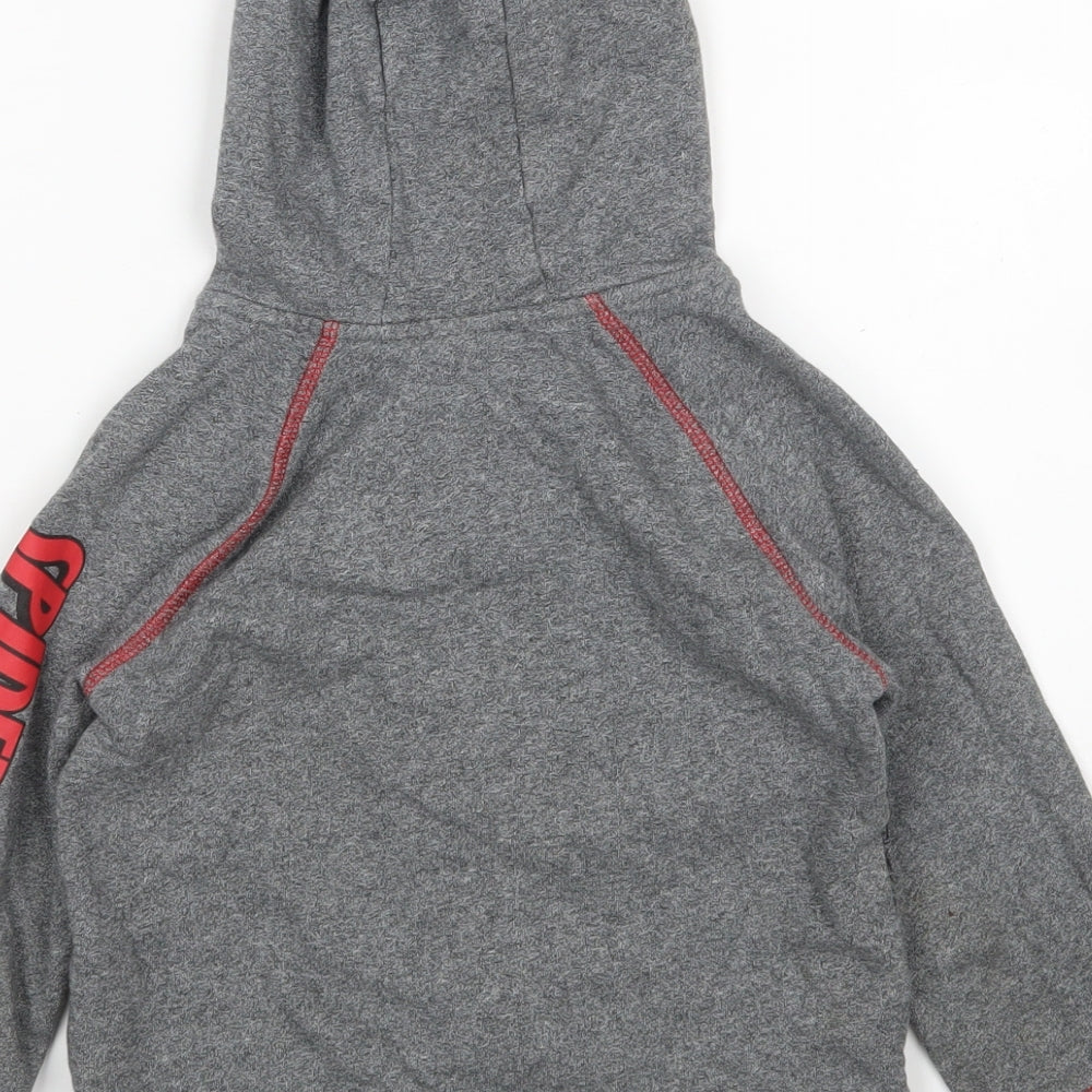 George Boys Grey  Cotton Full Zip Hoodie Size 5-6 Years   - Spiderman