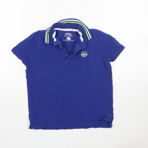F&F Boys Blue  Cotton Basic Polo Size 5-6 Years Collared