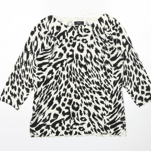 Papaya Womens Multicoloured Round Neck Animal Print Acrylic Pullover Jumper Size 12