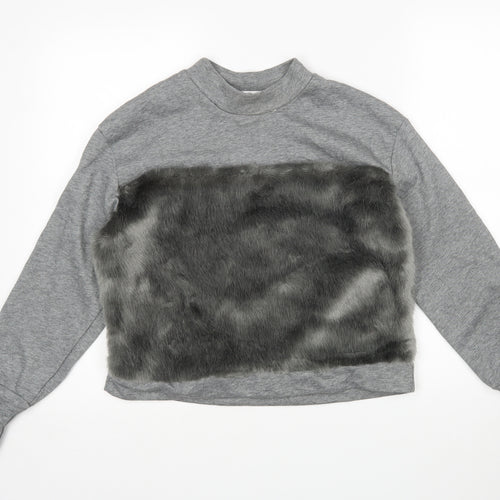 Oh My live Womens Grey  Cotton Pullover Sweatshirt Size S