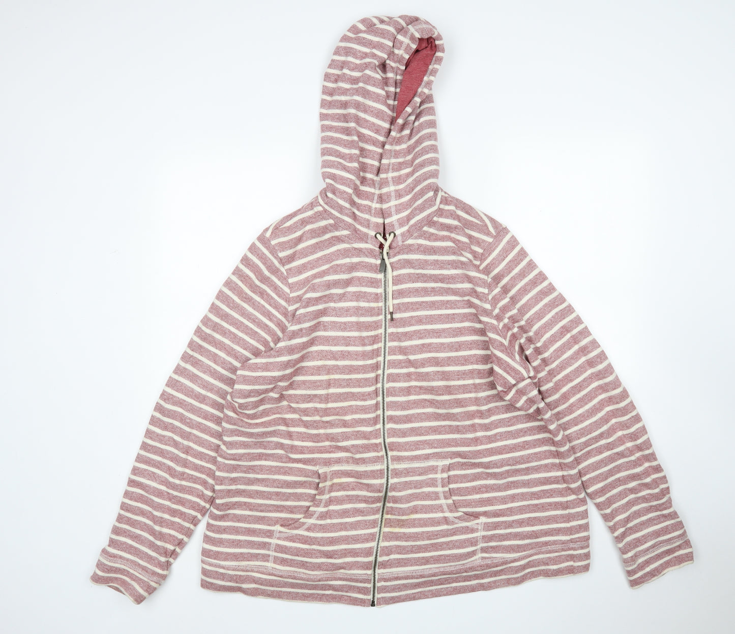 NEXT Womens Multicoloured Striped Cotton Full Zip Hoodie Size 22