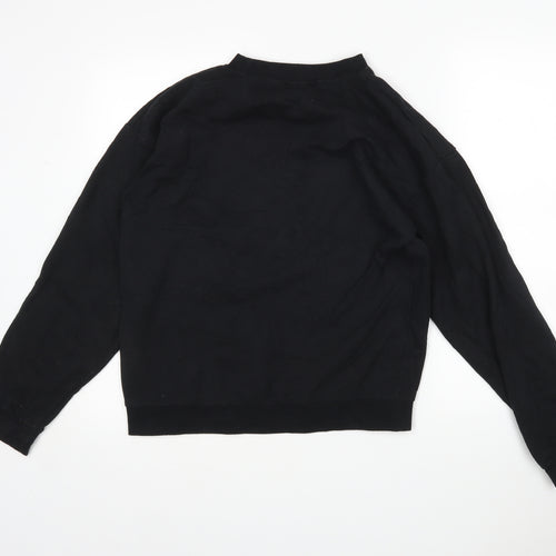 In the Style Womens Black  Cotton Pullover Sweatshirt Size S