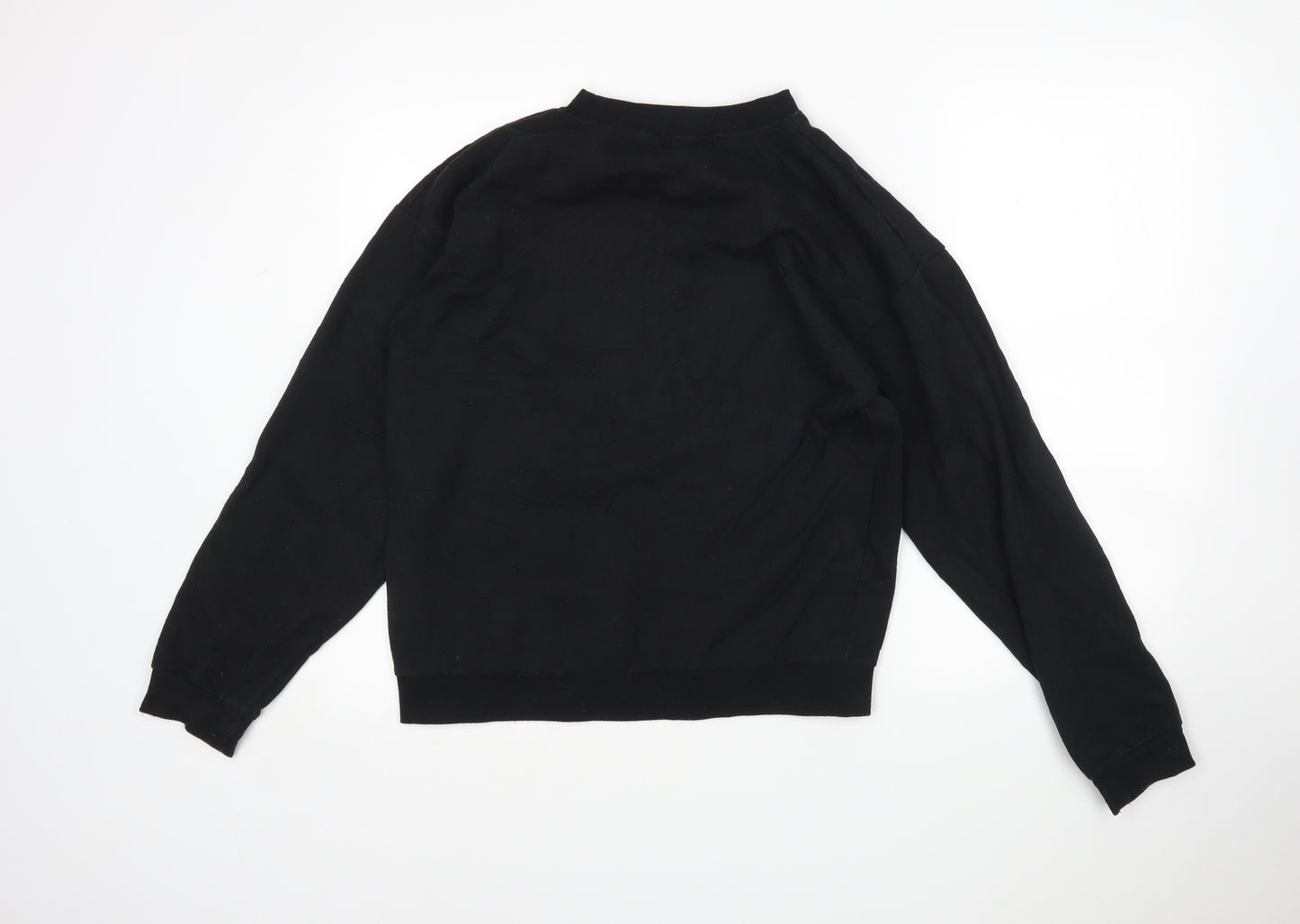 In the Style Womens Black  Cotton Pullover Sweatshirt Size S