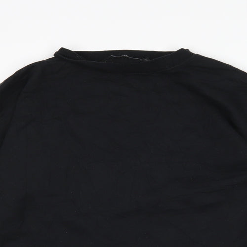 In the Style Womens Black  Cotton Pullover Sweatshirt Size S