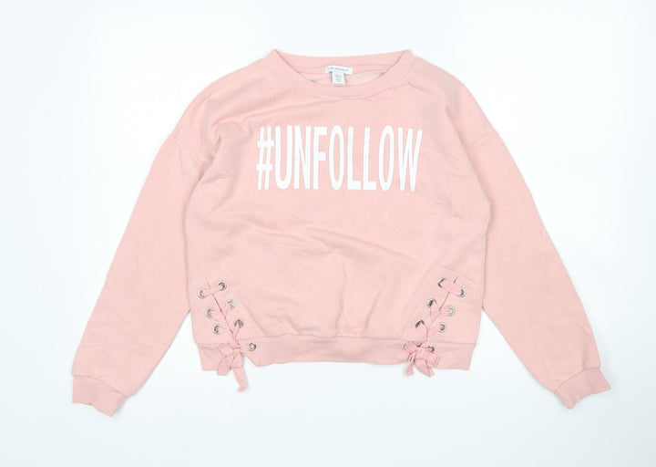 Primark Girls Pink Polyester Pullover Sweatshirt Size 11-12 Years