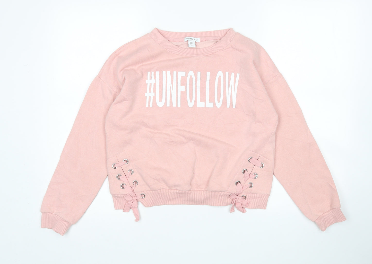 Primark Girls Pink  Polyester Pullover Sweatshirt Size 11-12 Years