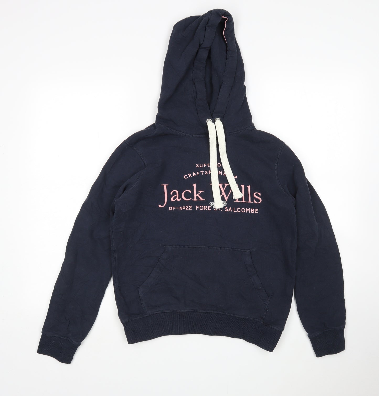 Jack Wills Womens Blue  Cotton Pullover Hoodie Size 8
