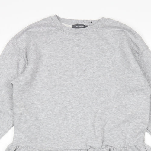 Primark Womens Grey  Cotton Jumper Dress  Size 2XS  Round Neck