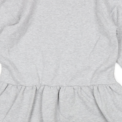 Primark Womens Grey  Cotton Jumper Dress  Size 2XS  Round Neck