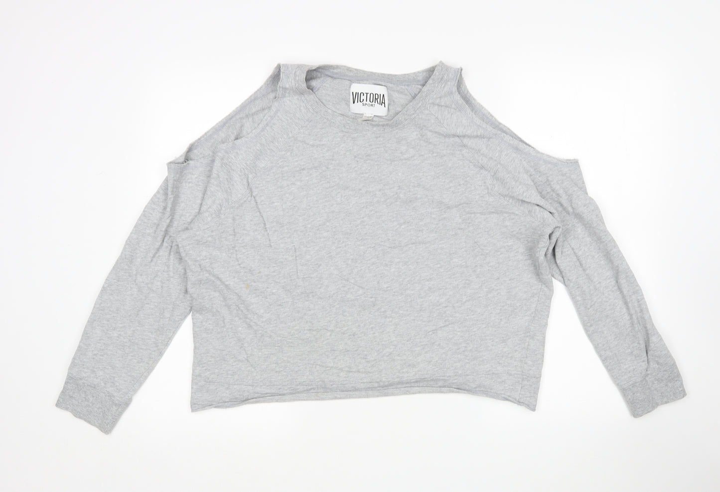Victoria Sport Womens Grey  Cotton Pullover Sweatshirt Size L