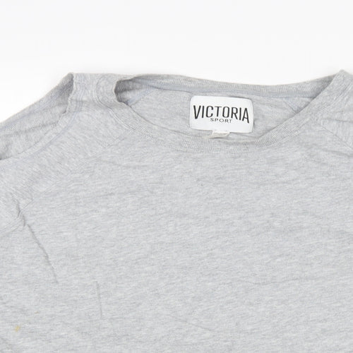 Victoria Sport Womens Grey  Cotton Pullover Sweatshirt Size L