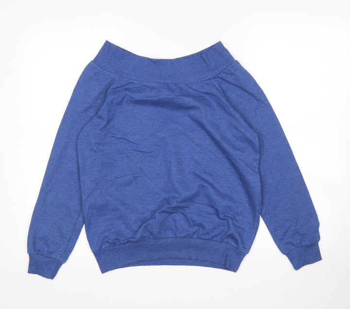 Peacocks Womens Blue Polyester Pullover Sweatshirt Size 12