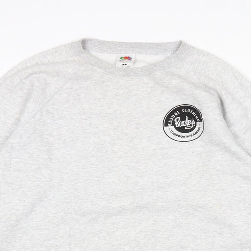 Fruit of the Loom Mens Grey  Cotton Pullover Sweatshirt Size L